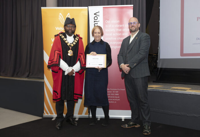 Barbara Ford, The Parent House Barbara Ford receives her award, photographed with the Mayor