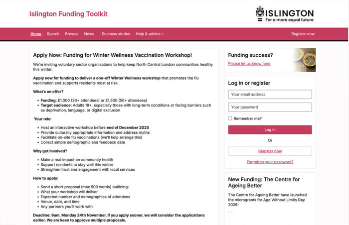 Islington Funding Support Kit Islington Funding Support Kit website image